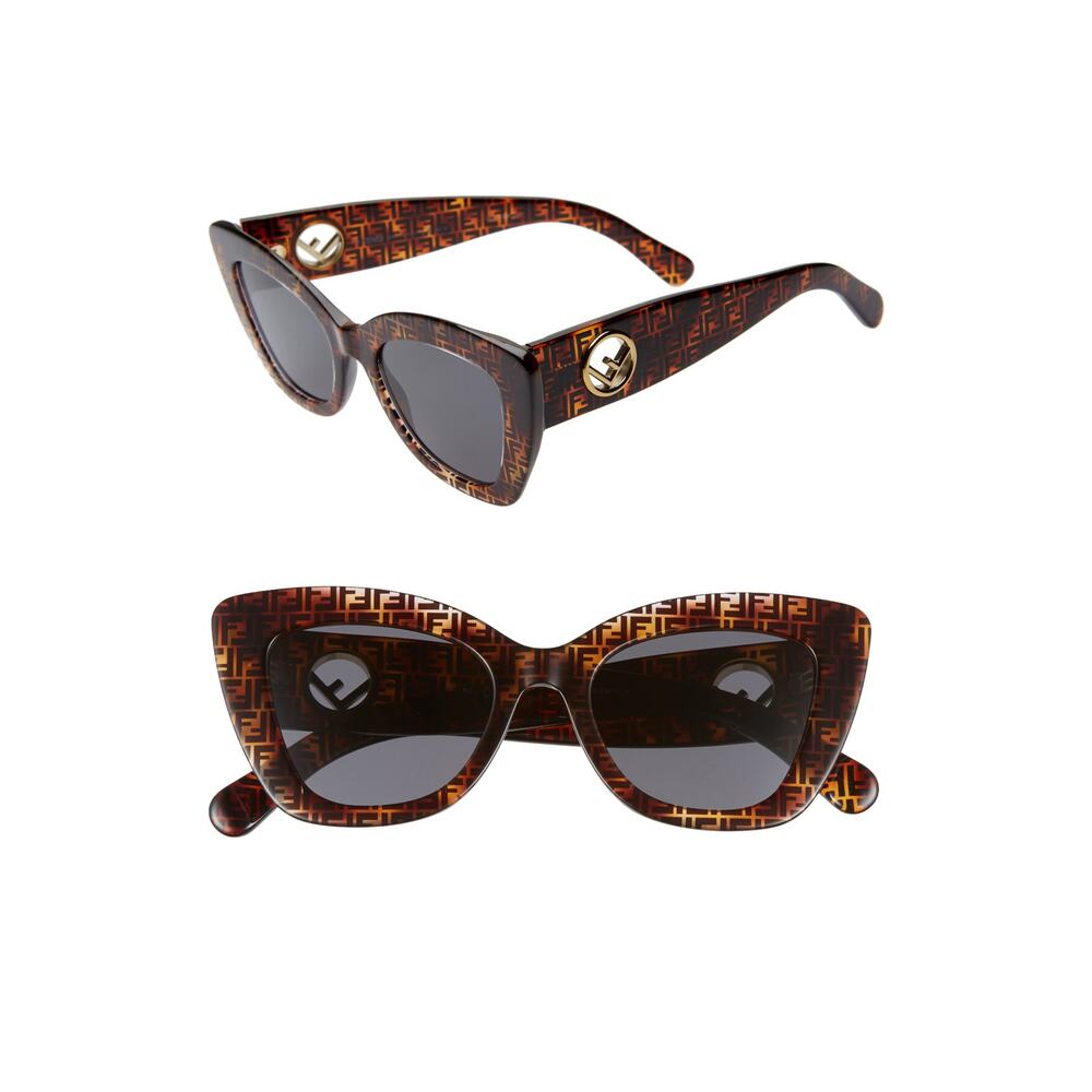 Fendi Brown Tortoiseshell Cat Eye Sunglasses